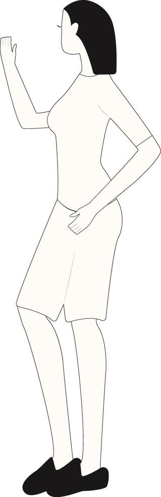 Young Women Standing Pose with White Color vector