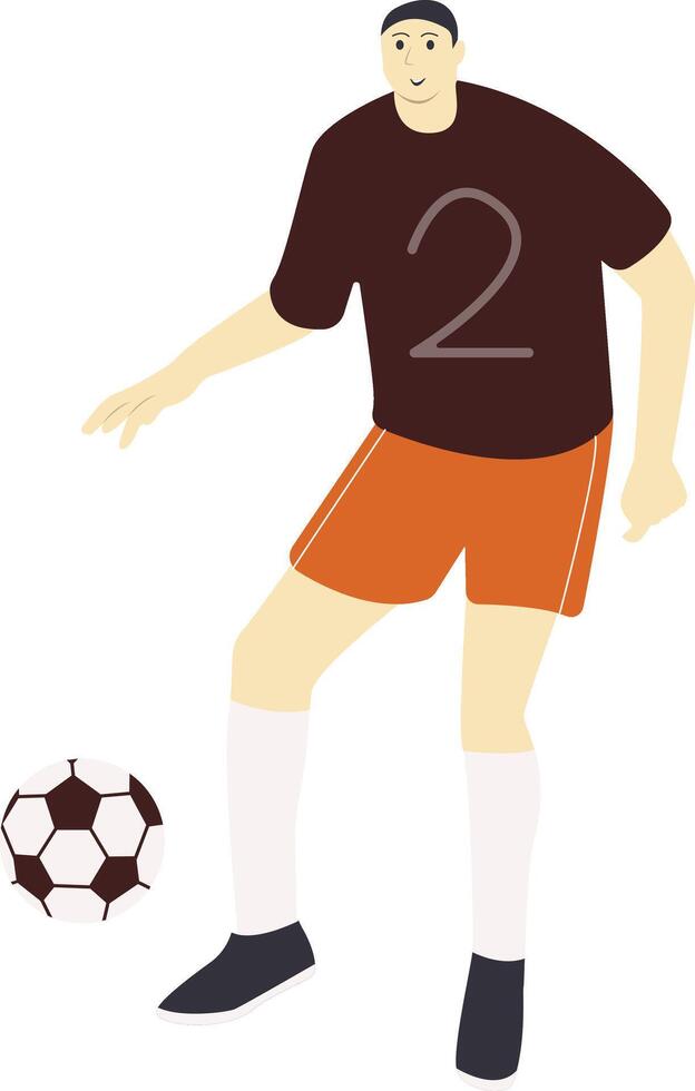 Young Man Football Player in Flat Design vector