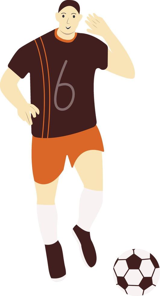 Young Man Football Player in Flat Design vector