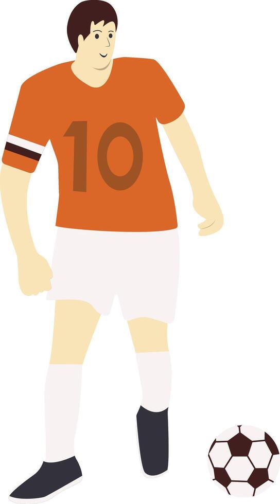 Young Man Football Player in Flat Design vector