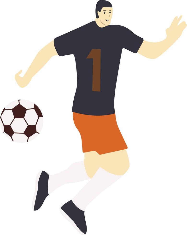 Young Boy Soccer Player Character vector