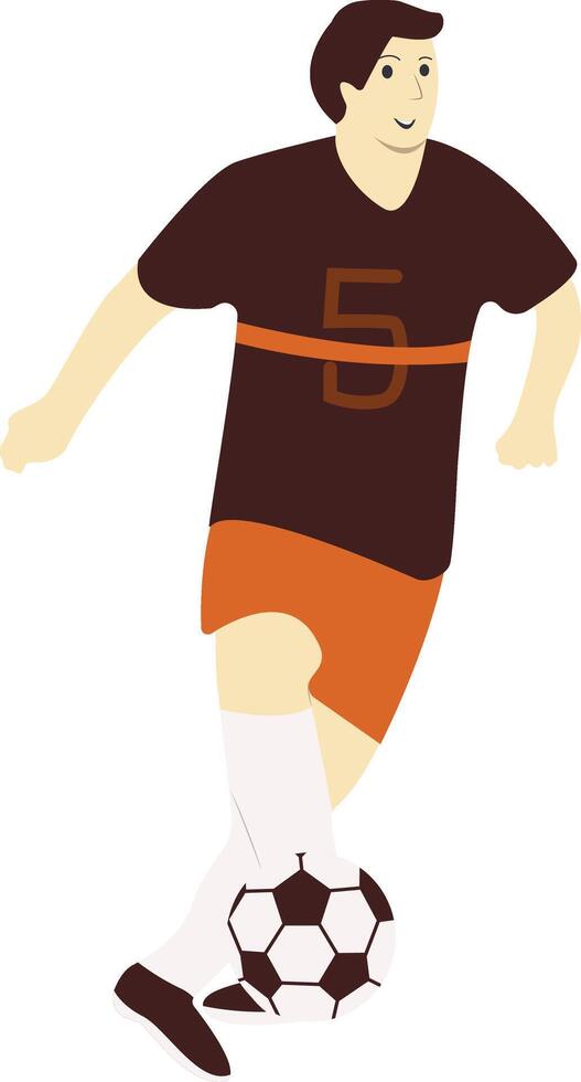 Young Man Football Player with Pass Gesture vector