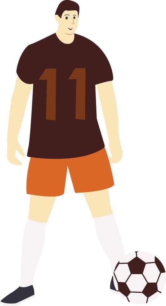 Young Man Football Player with Pass Gesture vector