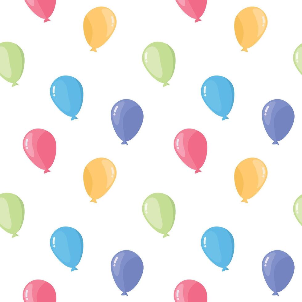 repeated seamless pattern with colorful balloons for wallpaper, wrapping paper, textile. pattern for babies and kids. vector