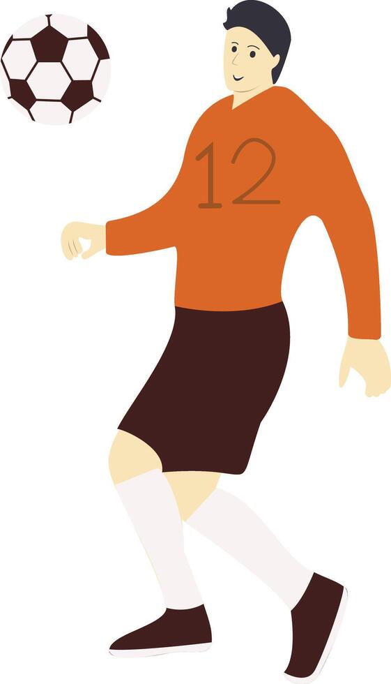 Young Boy Soccer Player Character vector