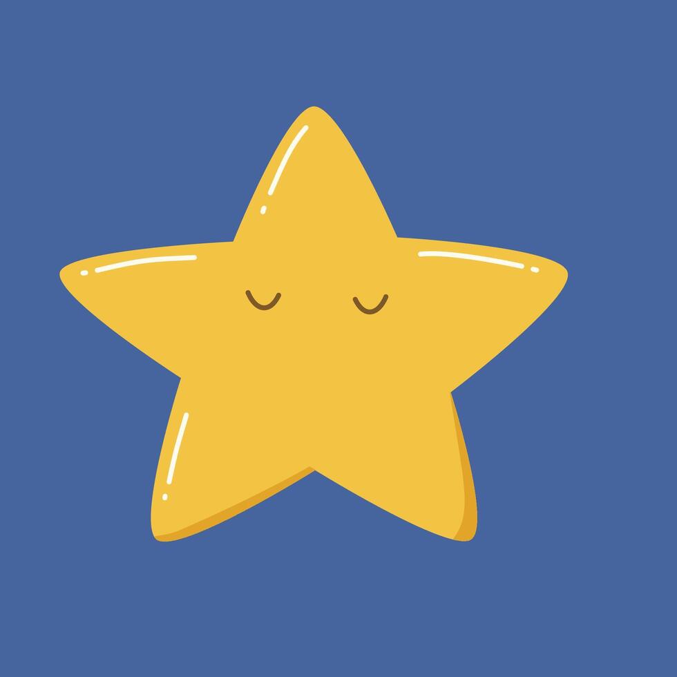 cute yellow star for kids and baby decoration vector