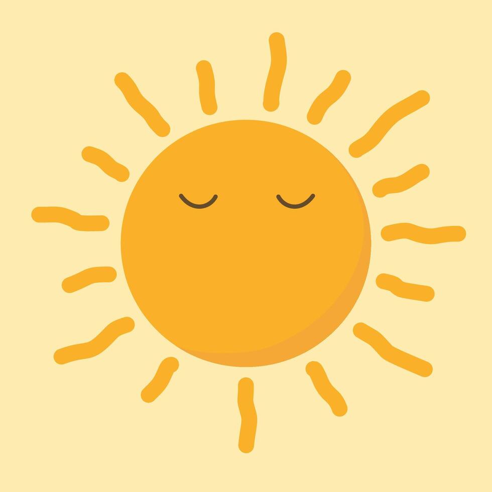 cute yellow shining sun for kids and baby decoration vector