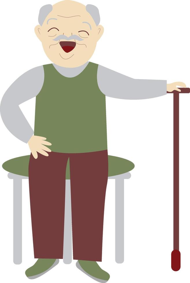Grandfather Walking with Happiness vector