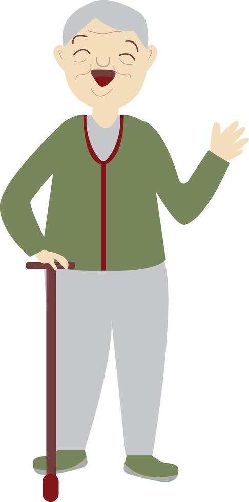 Grandfather Walking with Happiness vector