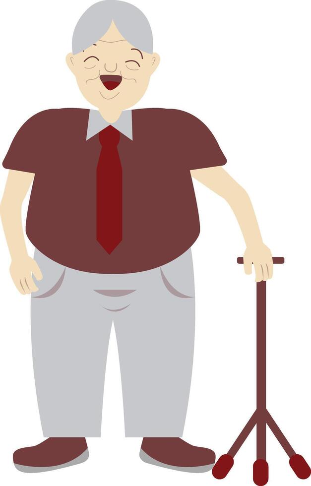 Grandfather Walking with Happiness vector