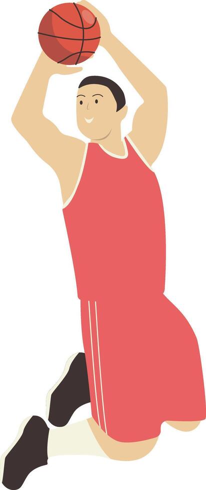 Male Athlete Basketball in Shot Position vector