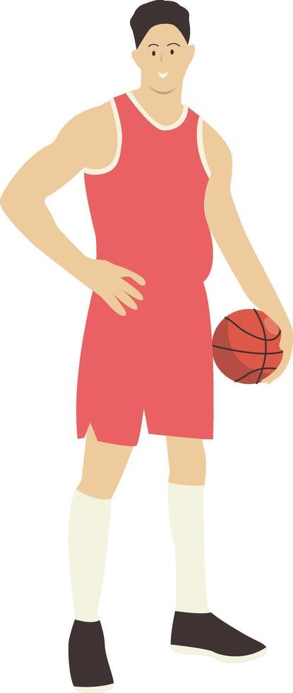 Man Athlete Basketball in Flat Design vector