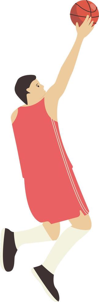 Boy Basketball Athlete in Lay Up Gesture vector