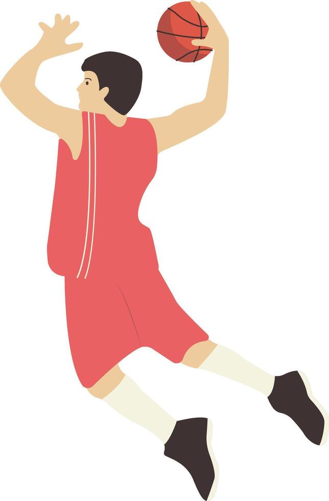 Basketball Player Athletic with Dunk Gesture vector