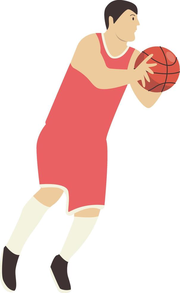 Basketball Player Athletic with Catching Gesture vector