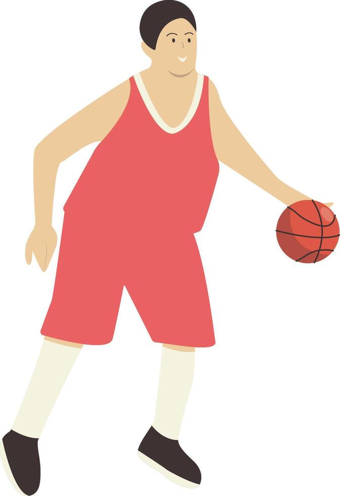 Male Athlete Basketball Dribble Pose vector