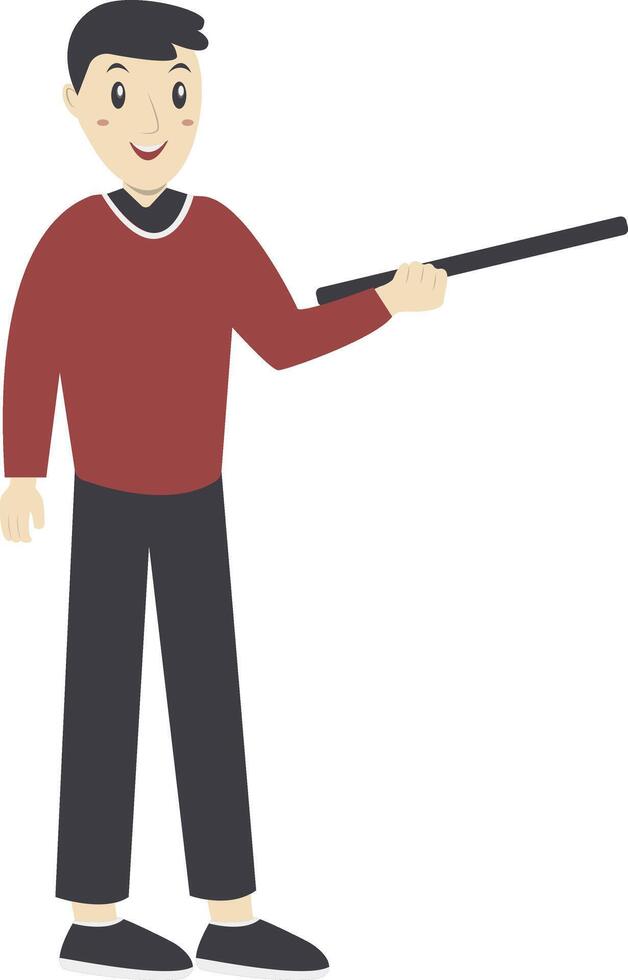 Man Teacher Holding Stick vector