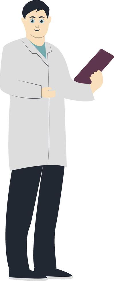 Young Man Doctor Holding Clipboard vector