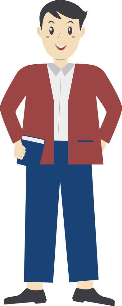 Women Teacher Holding Book in Flat Design vector