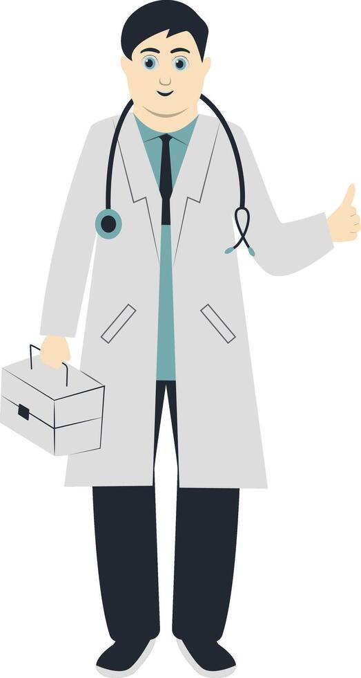 Young Man Doctor Holding Stethoscope vector