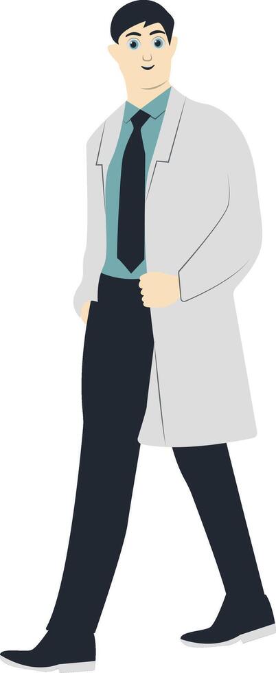 Young Male Doctor Walking Illustration vector