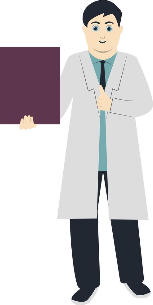 Young Man Doctor Holding Clipboard Illustration vector