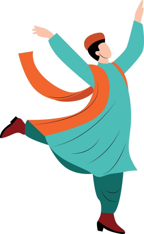 Indian man dance performing for holiday vector