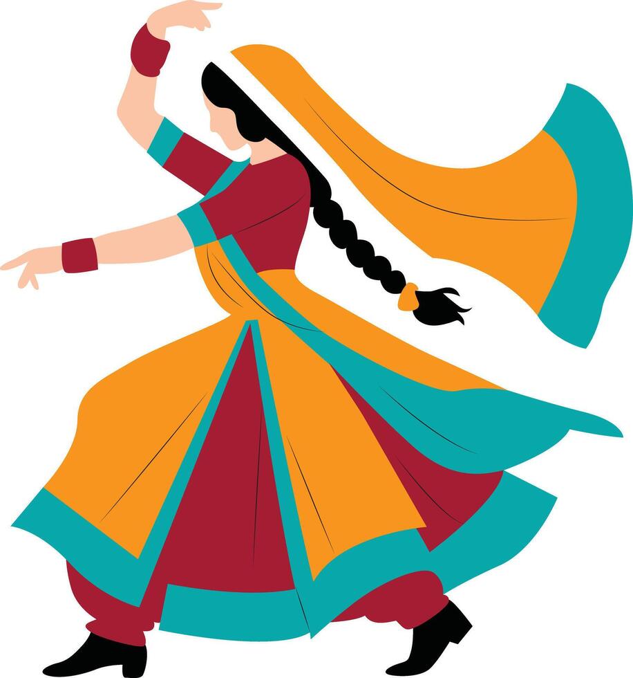 Giddha Punjab dance performing vector
