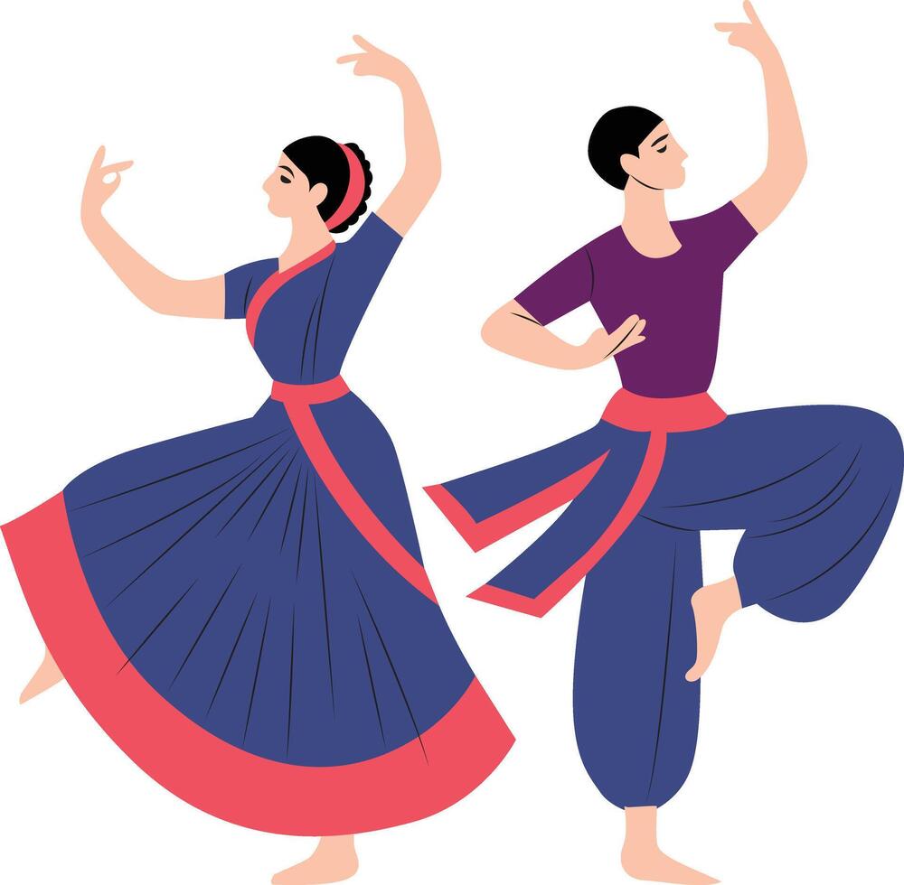 Bharatanatyam dance performing vector