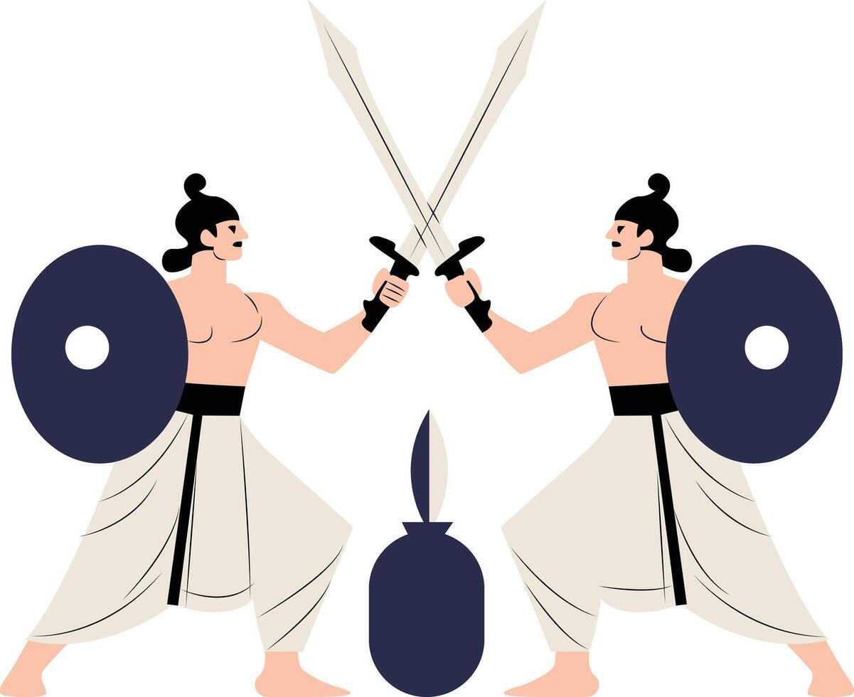 Kalaripayattu Kerala Indian martial art vector