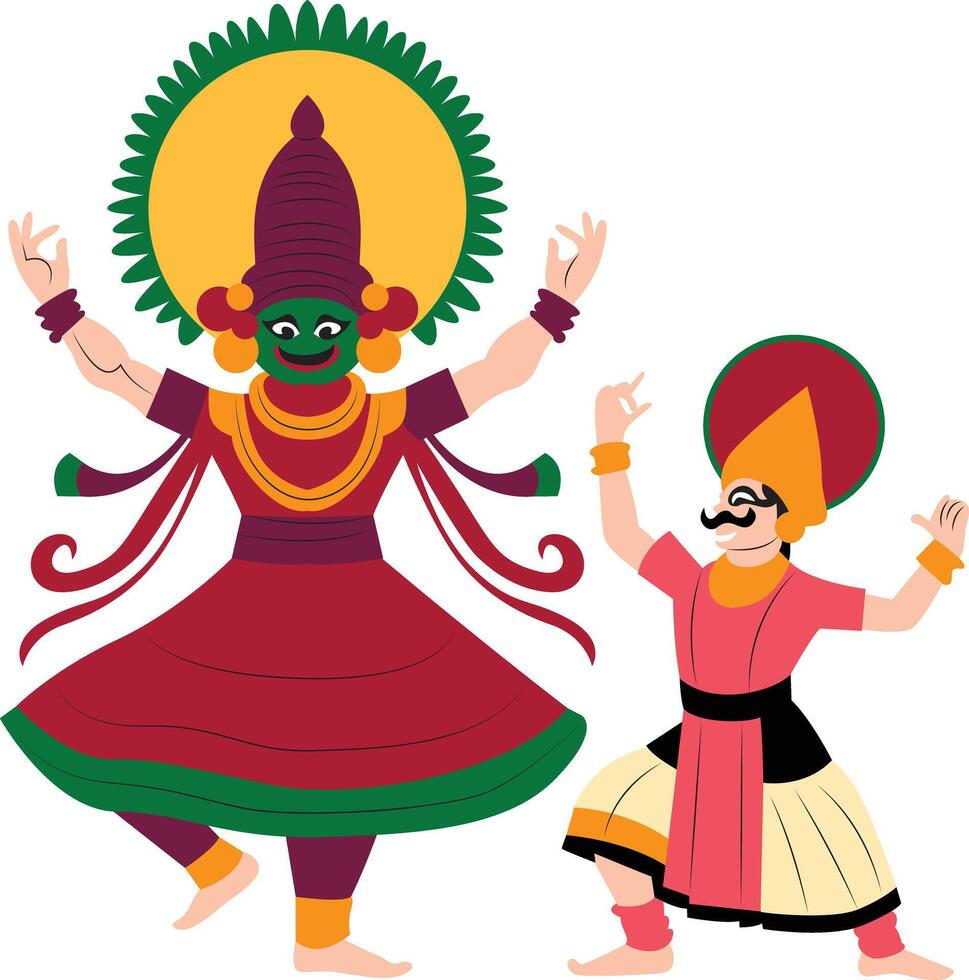 Gulikan Theyyam dance performing vector