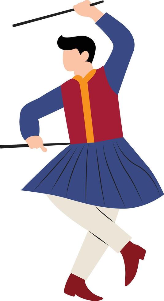 man dance Raas Gujarat vector