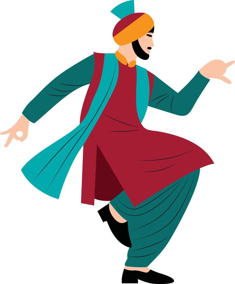 Bhangra Punjab dance performing, happy day vector