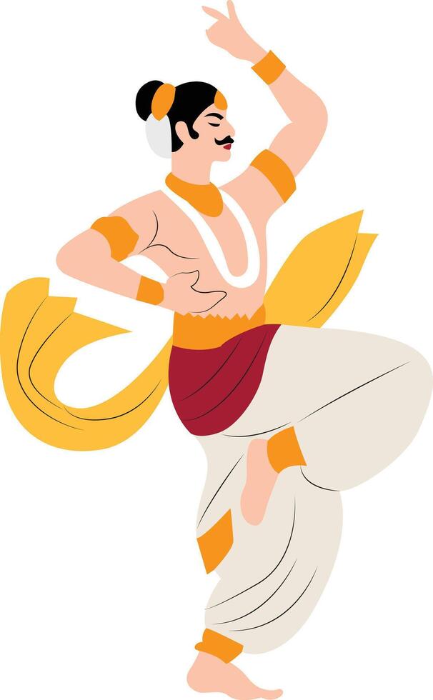 man dance Kuchipudi Andhra Pradesh vector