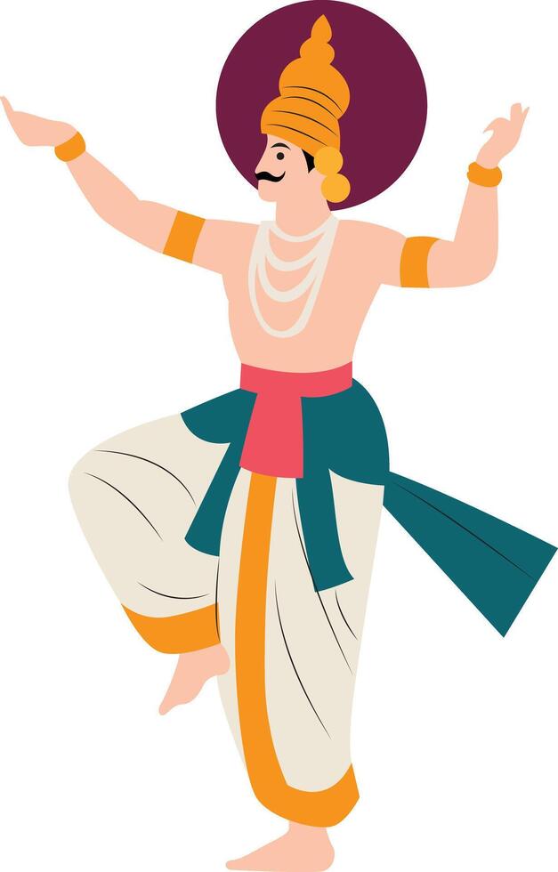 man dance Ottamthullal Kerala performing vector