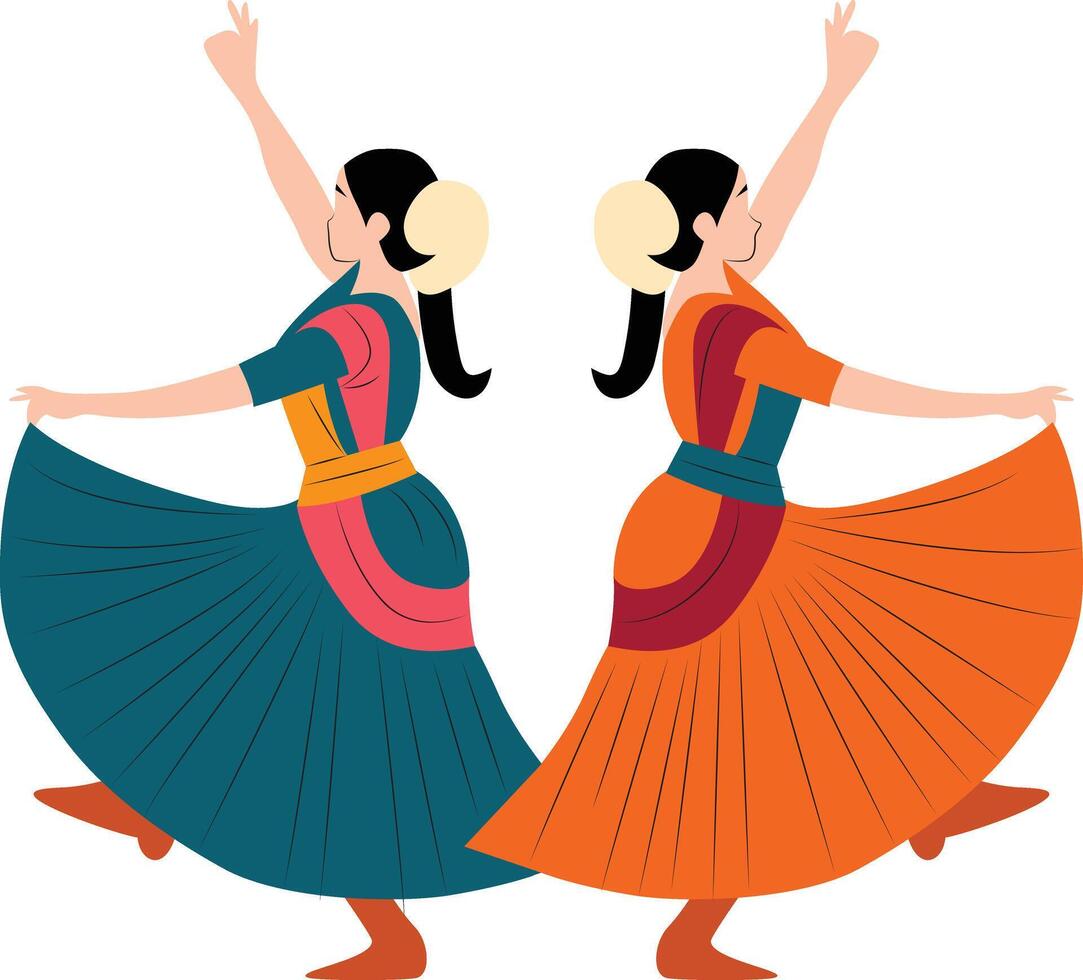 Kummi Tamil Nadu dance performing, Navratri Festival, Aadi Perukku Festival vector