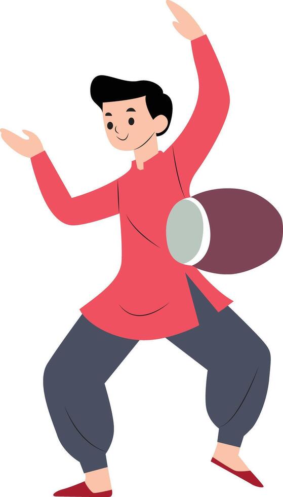 Man dancing Chhau performing, Kartik Purnima, Ratha Yatra vector