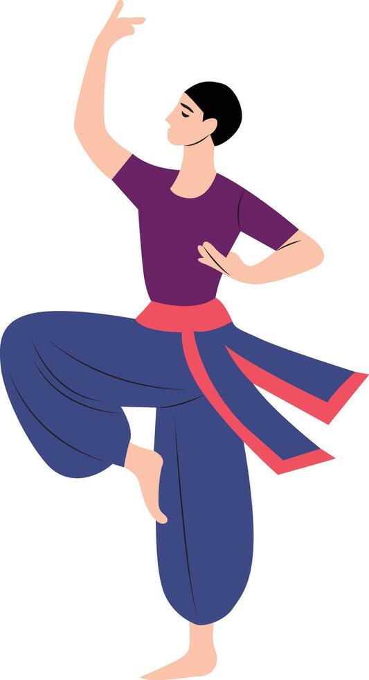 man dance Bharatanatyam vector