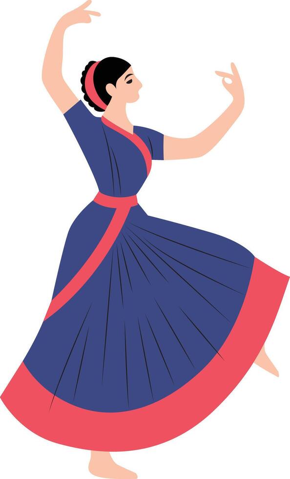 woman dance Bharatanatyam vector