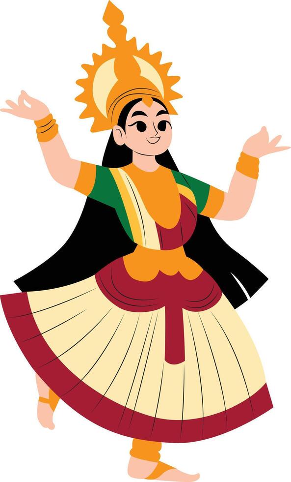 woman dance Yakshagana Karnataka vector