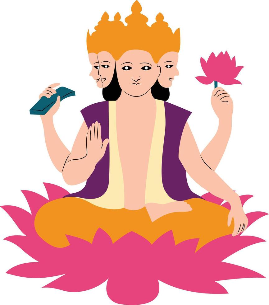 Trimurti lord hand darwn vector