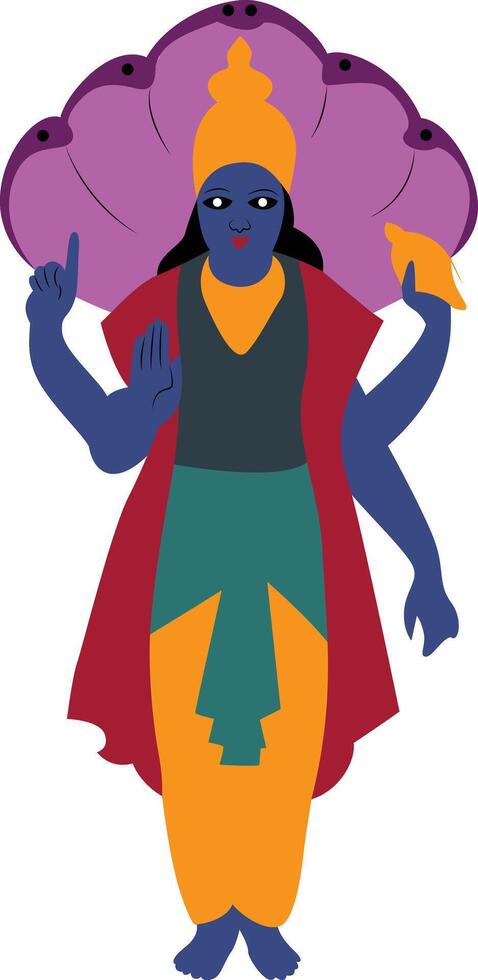Lord Vishnu hand drawn vector