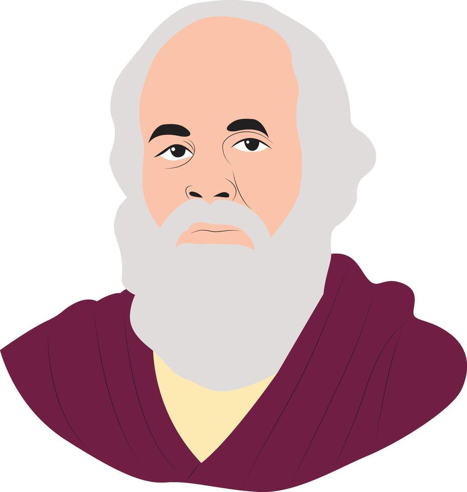 Socrates portrait hand drawn vector
