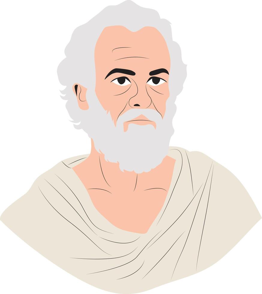 Antisthenes writing portrait vector