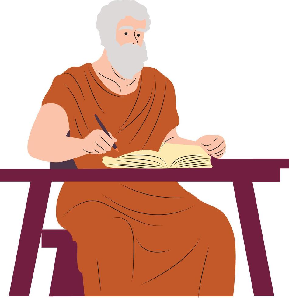 Anaxagoras writing portrait vector