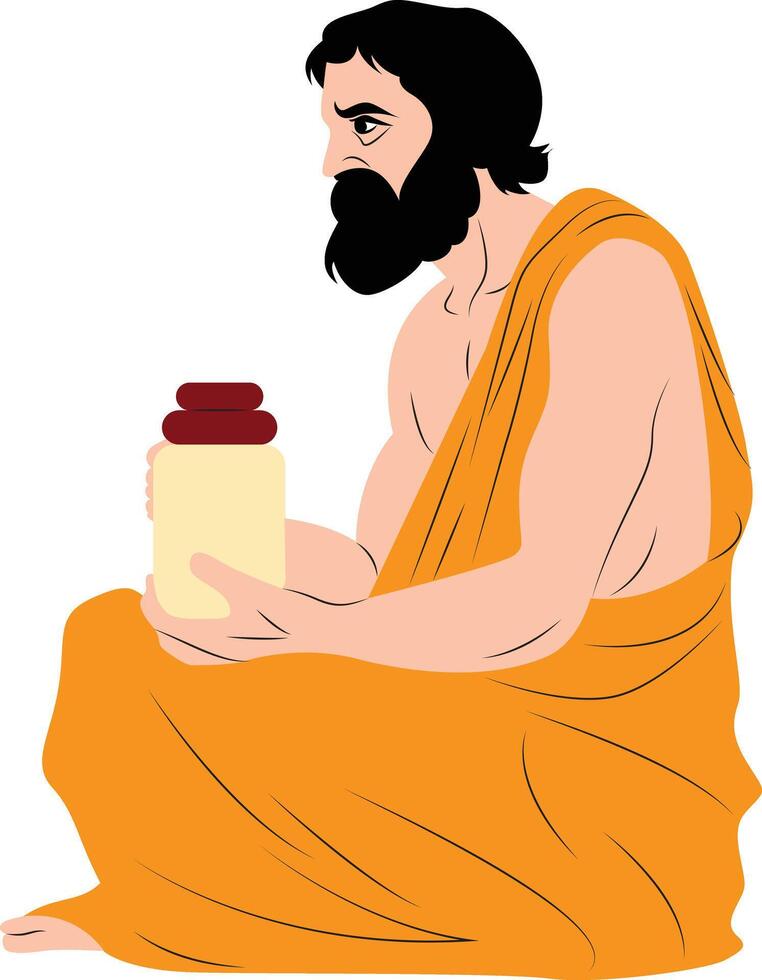 Diogenes of Sinope hand drawn portrait vector