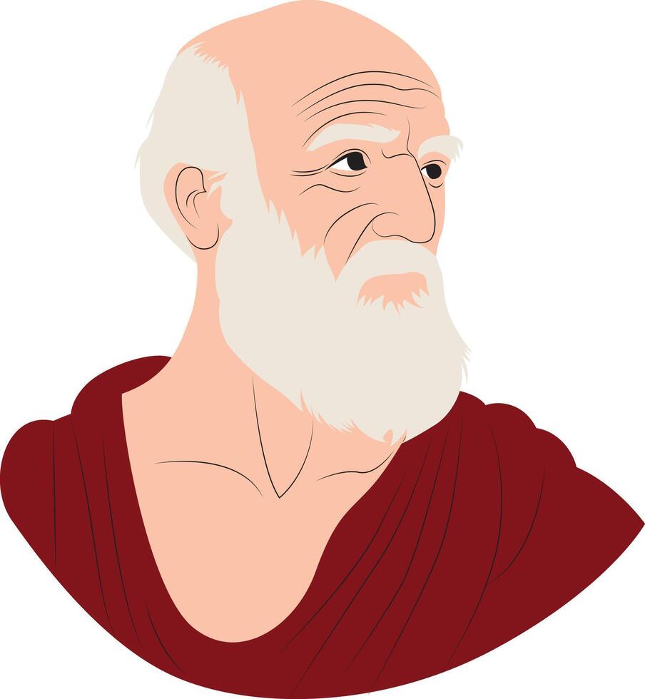Diogenes of Sinope reading book vector