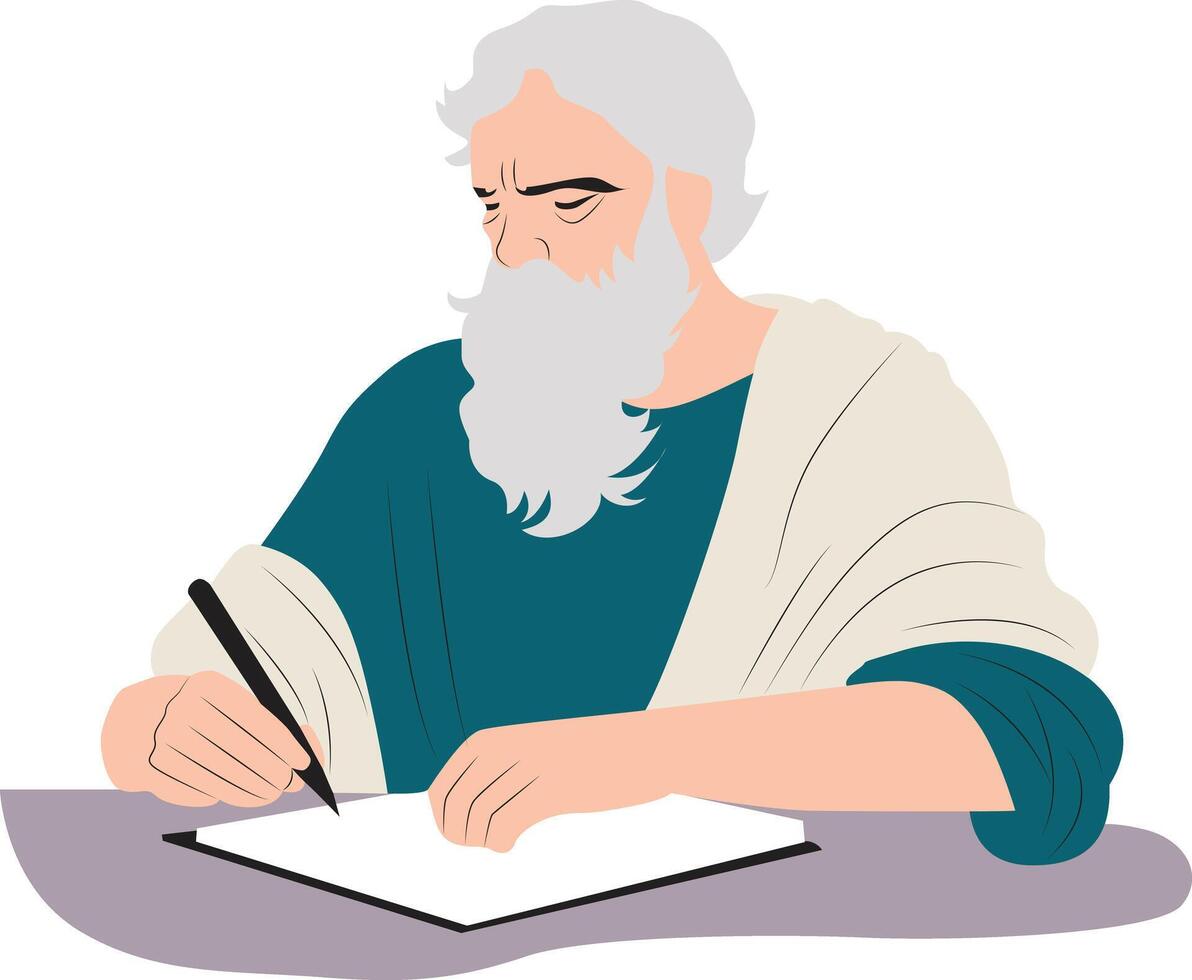 Anaximander hand drawn Portrait vector