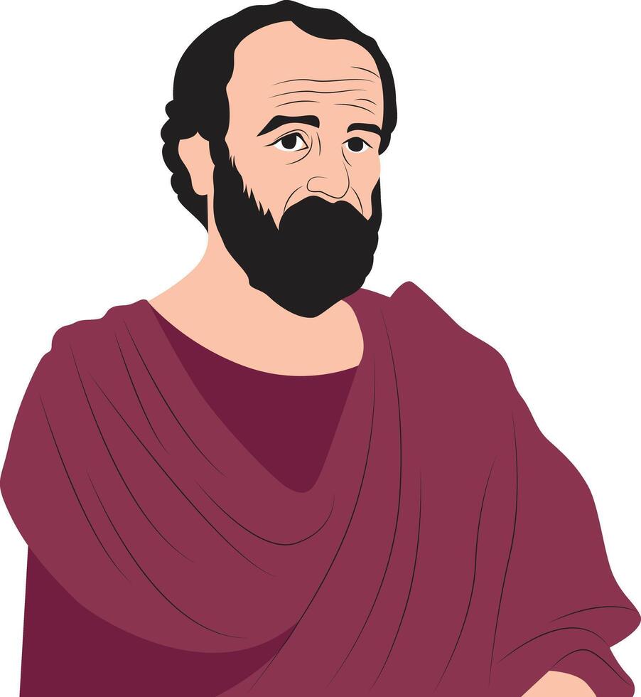Aristotle thinking and writing Corpus Aristotelicum, Plato's distinguished disciple vector