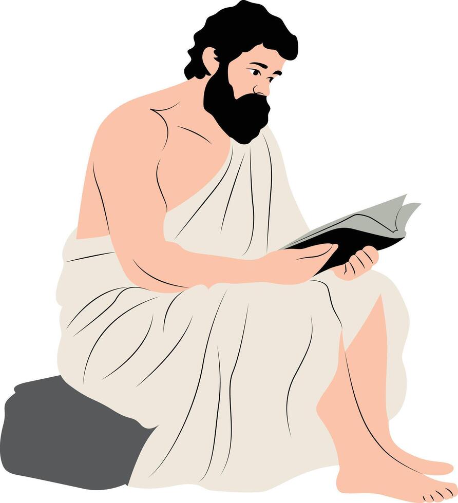 Empedocles fullbody reading book vector